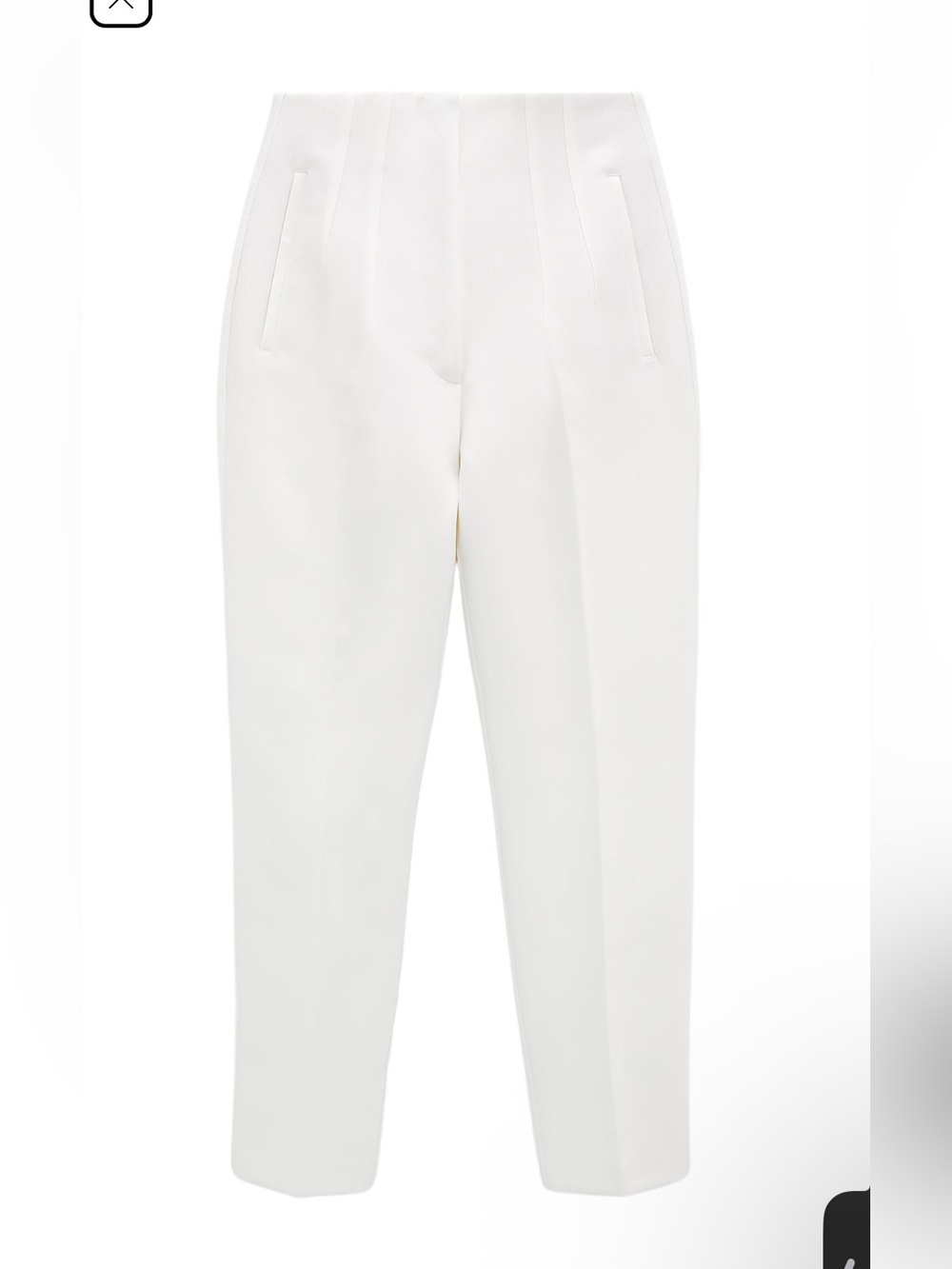 Women's High-Waist Tailored White Trousers
